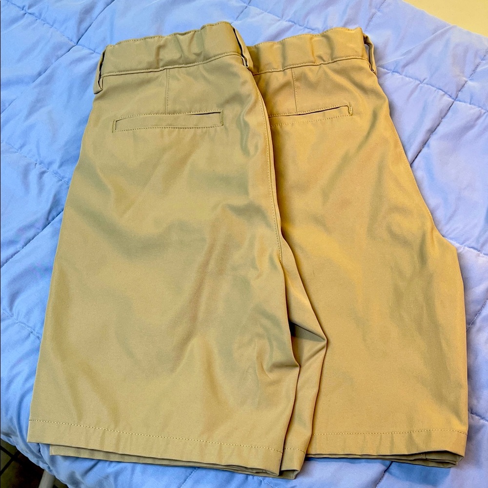 Lands' End boys Khaki Flat Front Shorts size 12 husky